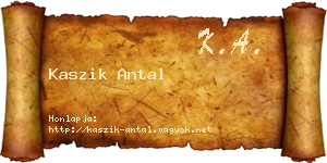 Kaszik Antal névjegykártya